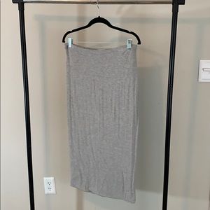Gray Midi Bodycon Skirt